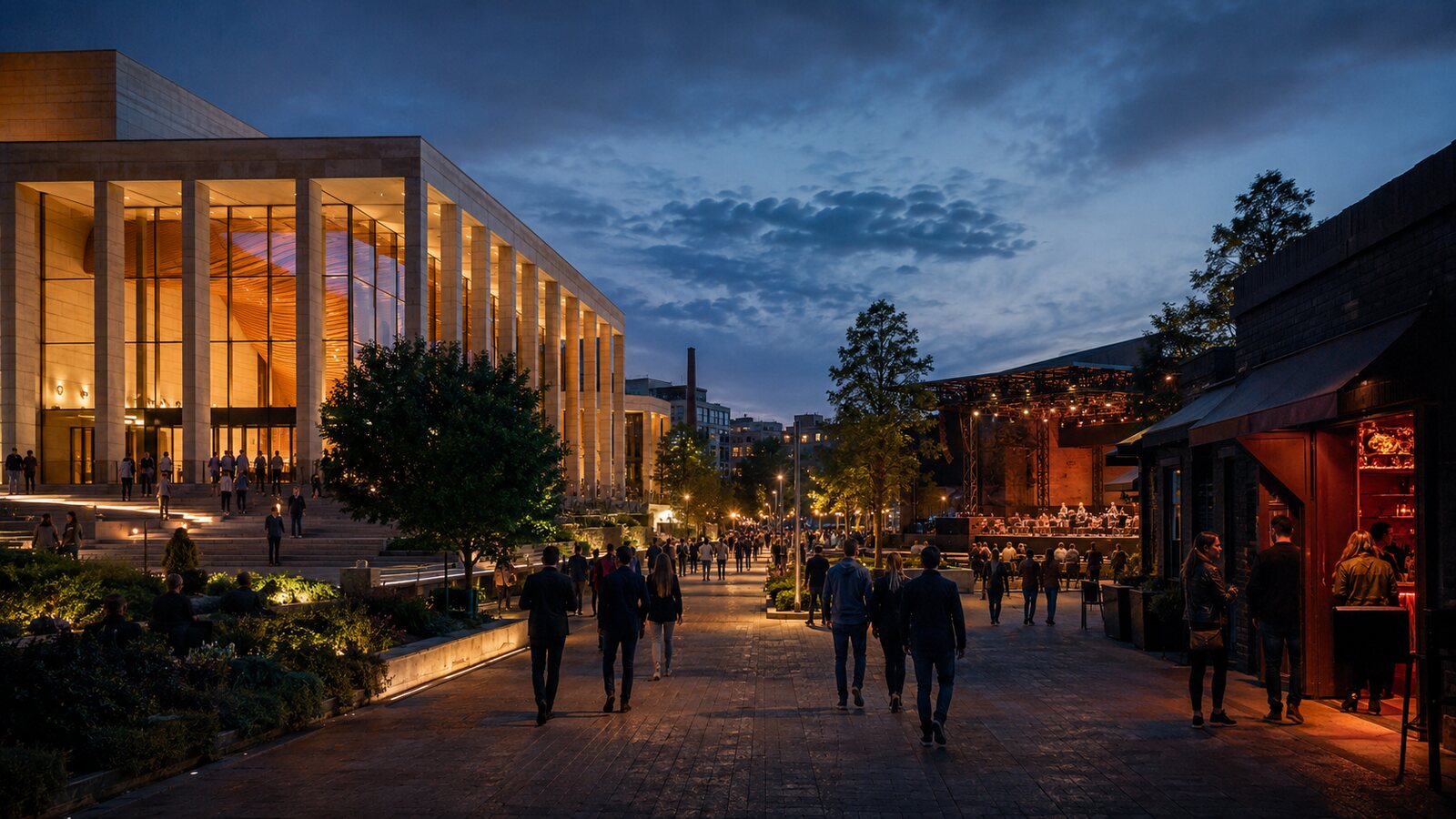 Konser ve gösteri merkezi atmosferi